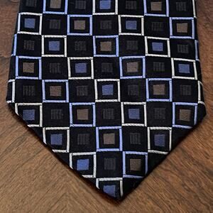 Paul Dione Blue Black 100% Silk Men’s Neck Tie Made In China
